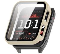 Coque rigide avec film de protection d'écran compatible avec Garmin Venu X1, protection complète anti-rayures en polycarbonate ultra fine pour montre intelligente Garmin Venu X1 (beige)