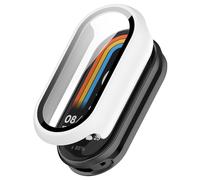 Coque rigide avec film de protection d'écran - Compatible avec Xiaomi Smart Band 10 - Protection complète - Anti-rayures - PC - Ultra fine - Pour Xiaomi Smart Band 10 - Blanc