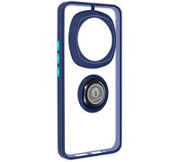 Coque rigide AVIZAR pour Honor Magic 6 Pro 5G - Bague Métallique Fonction Support - Bleu Nuit