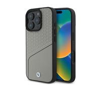 Coque rigide - BMW - iPhone 16 Pro (BMHMP16L23RDCLG) - Cuir texturé - MagSafe - Gris