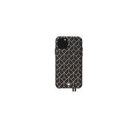 Bigben Connected Coffret coque St Germain cuir embossé iPhone 11 Pro bandoulière dorée Noir
