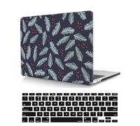 Coque Rigide Compatible avec MacBook Air 13 Pouces Modèle A1466 A1369 2017 2016 2015 2014 2013 2012 2011 2010, Ultra Slim Mat Étui Plastique et Housse de Clavier, Feuilles