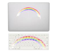 Coque Rigide Compatible avec Macbook Air 13 Pouces Modèle A2337 M1 A2179 A1932 2020 2019 2018 avec Retina Display Touch ID, Ultra Slim Mat Étui Plastique et Housse de Clavier, Arc-en-Ciel