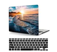 Coque Rigide Compatible avec Macbook Air 13 Pouces Modèle A2337 M1 A2179 A1932 2020 2019 2018 avec Retina Display Touch ID, Ultra Slim Mat Étui Plastique et Housse de Clavier, Plage