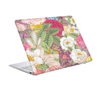 Coque Rigide Compatible avec Macbook Air 13 Pouces Modèle A2337 M1 A2179 A1932 2020 2019 2018 avec Retina Display Touch ID, Ultra Slim Mat Étui Plastique, Fleur Blanche