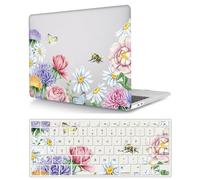 Coque Rigide Compatible avec Macbook Air 13 Pouces Modèle A2681 M2 2022 avec Liquid Retina Display Touch ID, Ultra Slim Mat Étui Plastique et Housse de Clavier, Fleurs