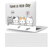 Coque Rigide Compatible avec Macbook Air 13 Pouces Modèle A2681 M2 2022 avec Liquid Retina Display Touch ID, Ultra Slim Mat Étui Plastique et Housse de Clavier, Chats Mignons