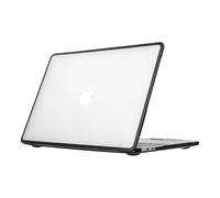 Coque rigide compatible avec MacBook Air 15" 2023 A2941/A3114, cadre en TPU résistant aux chocs + coque transparente en PC, coque rigide anti-traces de doigts (noir + transparent)