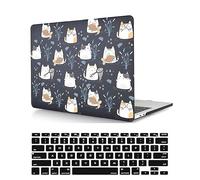Coque Rigide Compatible avec Macbook Pro 14 Pouces Modèle A2442 A2779 M1 M2 2021 2023 avec Retina Display Touch ID, Ultra Slim Mat Étui Plastique et Housse de Clavier, Chats en Peluche