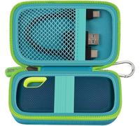 Coque rigide compatible avec SSD portable SanDisk 500 Go/1 TB/2 TB/4 To - Jusqu'à 1050 Mo/s - USB-C, USB 3.2 Gen 2 - Disque dur externe. Support de voyage pour câble USB - Vert (boîte uniquement)