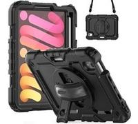 Coque rigide,Coque pour iPad Mini 6 (2021) Accezz Rugged Backcover Shoulder Strap Noir G