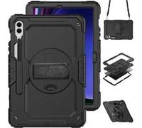 Coque rigide,Coque pour Samsung Galaxy Tab S9 FE Plus,Samsung Galaxy Tab S9 Plus,Samsung Galaxy Tab S10 Plus Accezz Rugged Backcover Shoulder Strap Noir G