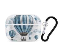 Coque rigide de protection complète contre les chutes avec porte-clés compatible avec AirPod Pro 2e/1ère génération, LED avant visible, blanc