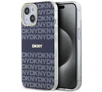 Coque rigide DKNY MagSafe Mono & Stripe bleue pour iPhone 15