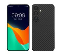 kalibri Coque Compatible avec Samsung Galaxy S25 Plus - Coque étui de Protection téléphone en aramide - Noir Mat