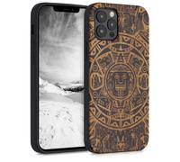 kwmobile Housse Compatible avec Apple iPhone 12 / iPhone 12 Pro Coque - Étui de Protection Rigide Antichoc avec Cadre en TPU - Marron Clair-Noir