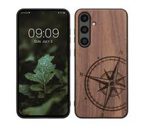 kwmobile Housse Compatible avec Samsung Galaxy S24 FE Coque - Étui de Protection Rigide Antichoc avec Cadre en TPU - Brun foncé