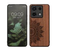 kwmobile Housse Compatible avec Xiaomi Redmi Note 13 Pro 5G / Poco X6 5G Coque - Étui de Protection Rigide Antichoc avec Cadre en TPU - Brun foncé