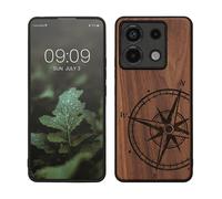 kwmobile Housse Compatible avec Xiaomi Redmi Note 13 Pro 5G / Poco X6 5G Coque - Étui de Protection Rigide Antichoc avec Cadre en TPU - Brun foncé