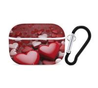 Coque rigide en polycarbonate anti-rayures avec porte-clés, motif cœurs d'amour pour la Saint-Valentin, accessoires pour homme et femme, style blanc