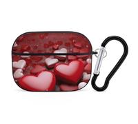 Coque rigide en polycarbonate anti-rayures avec porte-clés, motif cœurs d'amour pour la Saint-Valentin, accessoires pour homme et femme, style noir