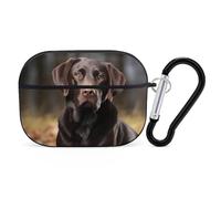 Coque rigide en polycarbonate anti-rayures avec porte-clés pour Labrador Retriever AirPod Pro 2e/1ère coque pour homme et femme, style noir