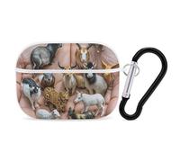 Coque rigide en polycarbonate anti-rayures avec porte-clés pour les douze signes du zodiaque chinois, accessoires pour AirPod Pro 2e/1ère coque pour homme et femme, style blanc