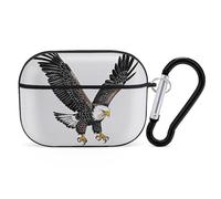 Coque rigide en polycarbonate avec anneau porte-clés pour AirPods Pro 2ème génération pour homme et femme, ouverture facile, style noir