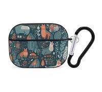 Coque rigide en polycarbonate avec anneau porte-clés pour AirPods Pro 2ème génération pour hommes et femmes, ouverture facile, protection complète contre les chutes, style noir