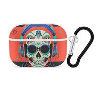 Coque rigide en polycarbonate pour écouteurs punk rock avec anneau porte-clés pour AirPods Pro 2ème génération pour homme et femme - Ouverture facile - Protection complète contre les chutes - Style