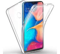 Coque Rigide En Silicone Avec Protection À 360 Degrés Et Façade En Tpu Souple Pour Compatible Avec Samsung Galaxy A20e Clair