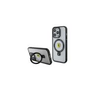 Coque rigide Ferrari pour iPhone 15 Pro 6,1" avec MagSafe et anneau de support, transparente - FEHMP15LUSCAH