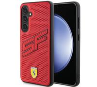 Coque rigide Ferrari rouge perforée pour Samsung Galaxy S24 Plus