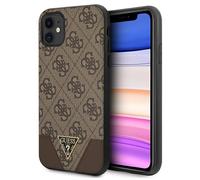 Coque rigide Guess 4G Triangle Collection marron pour iPhone 11