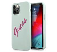 Coque rigide Guess en silicone bleu vintage pour iPhone 12 Pro Max