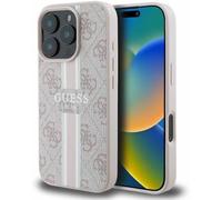CG Mobile Guess GUHMP16XP4RPSP Coque Rigide pour iPhone 16 Pro Max 6,9" Rose Rayures imprimées 4G