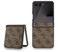 Coque Rigide Guess MagSafe Galaxy Z Flip7 Motif Logo Or Marron Étui