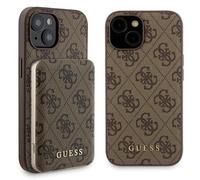 Coque rigide Guess MagSafe marron pour iPhone 15 avec batterie externe de 5000 m