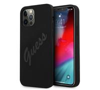 Coque rigide Guess pour iPhone 12 Pro Max, motif script vintage noir