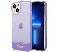 Coque rigide Guess violette translucide pour iPhone 14 Plus
