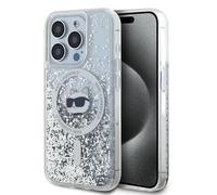 Liquid Glitter Choupette Head MagSafe - Coque iPhone 15 Pro Max (Transparent)