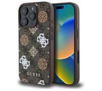 Coque rigide MagSafe - Guess - iPhone 16 Pro Max - Édition 4G - Fleurs de pivoine - Marron