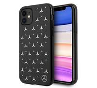 Coque rigide Mercedes pour iPhone 11, argent étoiles et noir