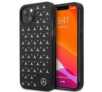 Coque rigide Mercedes pour iPhone 13 mini, étoiles argentées et noires