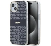 DKNY Coque pour iPhone 15 MagSafe – TPU souple à motif – Noir