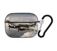 Coque rigide pour Airpod Pro de la Seconde Guerre mondiale, coque de protection complète contre les chutes avec porte-clés, compatible avec AirPod Pro 2e/1ère génération, LED avant visible, noir