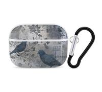 Coque rigide pour Airpod Pro - Protection complète contre les chutes avec porte-clés - Compatible avec AirPod Pro 2e/1ère génération, LED avant visible, blanc