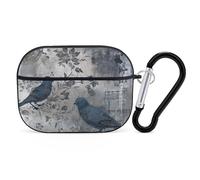 Coque rigide pour Airpod Pro - Protection complète contre les chutes avec porte-clés - Compatible avec AirPod Pro 2e/1ère génération, LED avant visible, noir