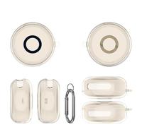 Coque Rigide pour Anker Soundcore Sleep A30, Étui en TPU, Mousqueton de Protection pour Écouteurs Boîtier de Chargement pour Écouteurs Antichoc et Anti-poussière (Transparent Gray)