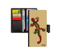 Coque rigide pour iPhone 12 pro max rabat portefeuille salamandre leather Jaune case jamaique noir esprit du feu design reggae